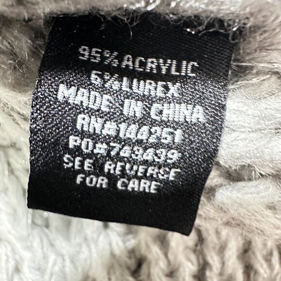 Moon & Madison Knit Sweater Grey & Metallic Silver Cardigan Size M - Picture 8 of 10